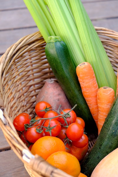 Whole foods, plant-based (WFPB) basket of vegetables