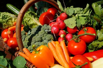 fight and prevent cancer through nutrition. vegetables in basket