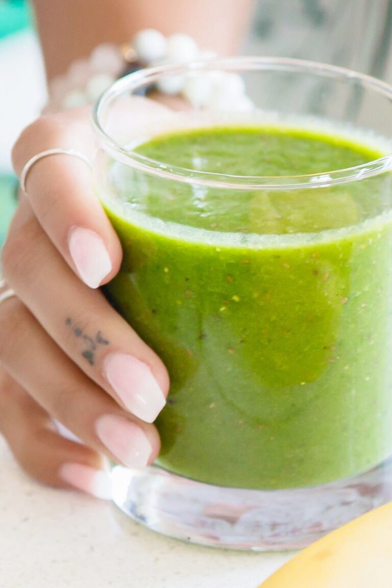 Glass of green juice