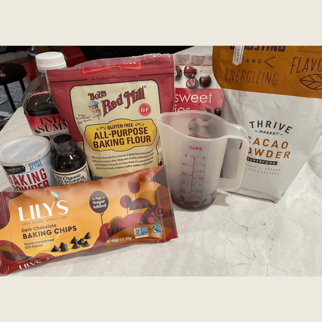 Ingredients for Choco-Cherry Brownie Bites