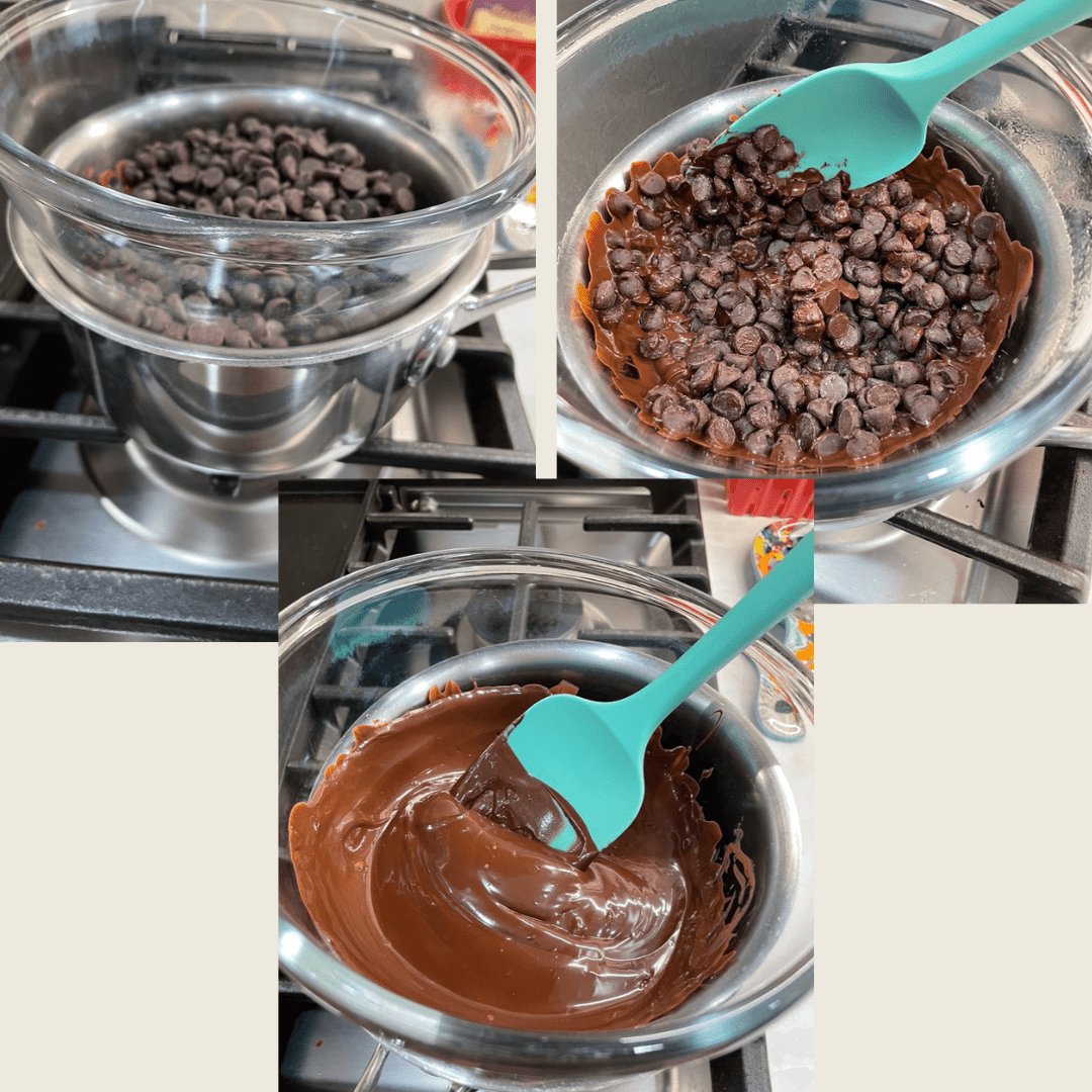 Melt the chocolate chips in a heatproof bowl